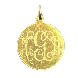 Forstner 1/20 12k gold filled round monogrammed pendant for necklace dated